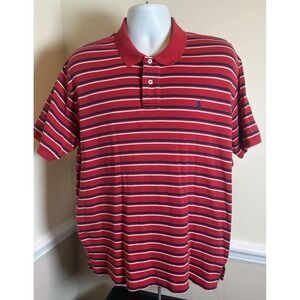 Vintage Polo Ralph Lauren Polo Shirt Mens XL Red Blue/White Stripe Golf